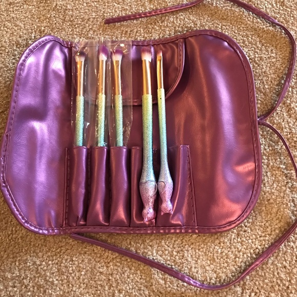 Cat Lady Other - Five Makeup Brushes Cat Handles & Travel Case